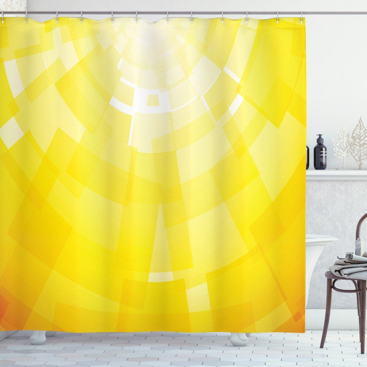 Modern Circular Mosaic Pattern Shower Curtain Home Decor