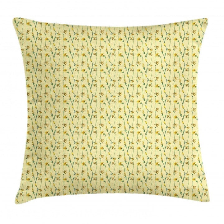 Buttercup Daffodil Branches Printed Cushion Cover Home Decor