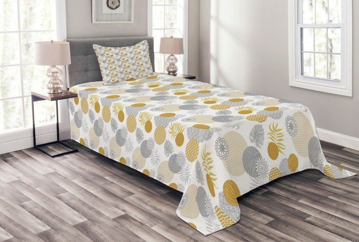 Geometric And Floral Art 3D Printed Bedspread Set