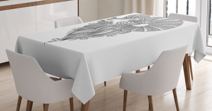 Zentangle Ram Doodle Printed Tablecloth Home Decor