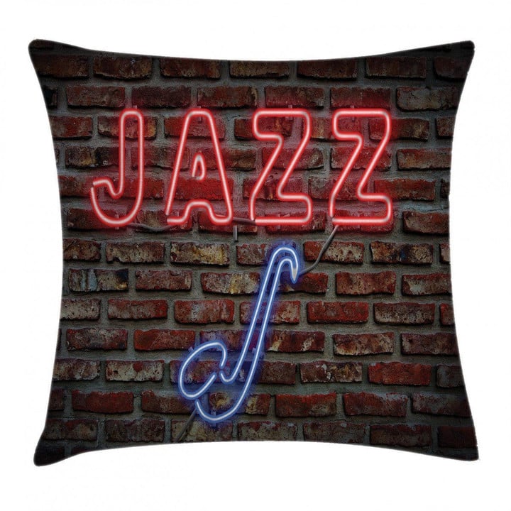 All Jazz Sign Brick Wall Art Printed Cushion Cover