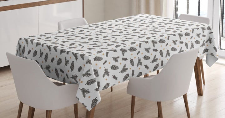 Pine Tree Snowflake Printed Tablecloth Home Decor