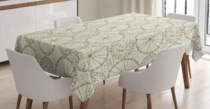 Abstract Carnival Theme Printed Tablecloth Home Decor