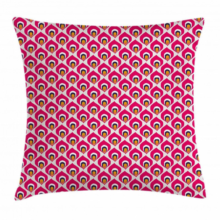 Hot Pink Vibrant Abstract Pattern Printed Cushion Cover