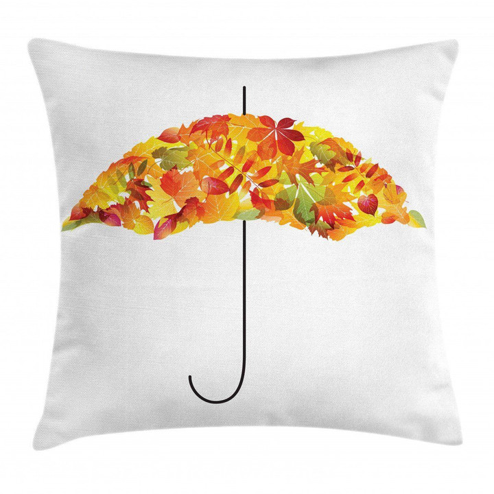 Abstract Umbrella Fall Leaves Art Pattern Printed Cushion Cover