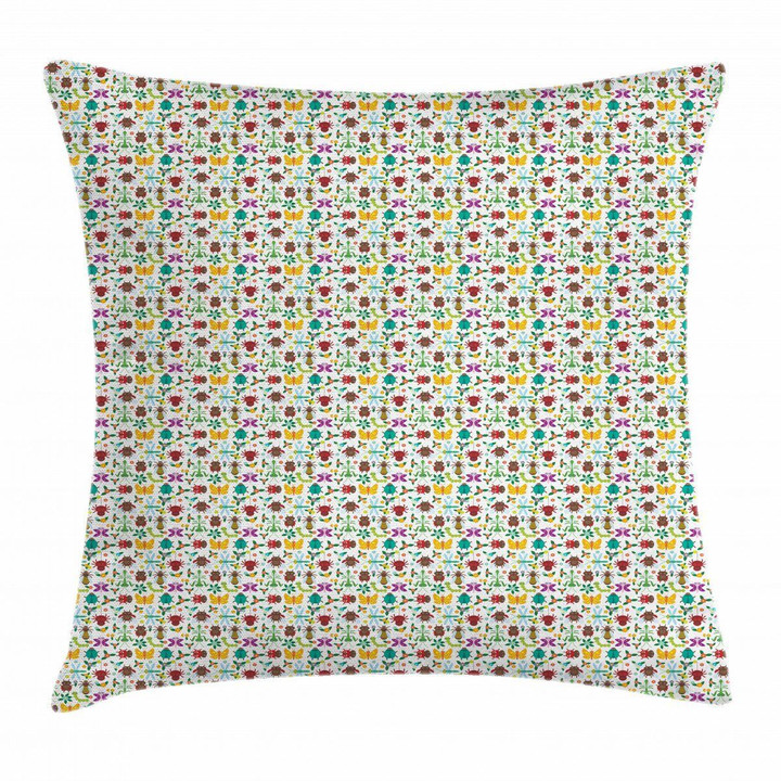 Funny Insects Spiders Art Pattern Printed Cushion Cover