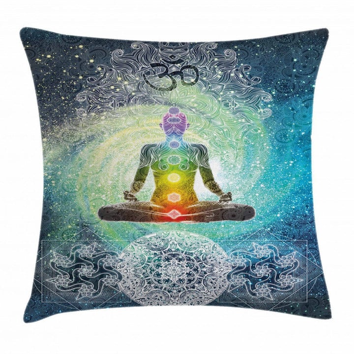 Mandala Zen Chakra Motif Pattern Printed Cushion Cover