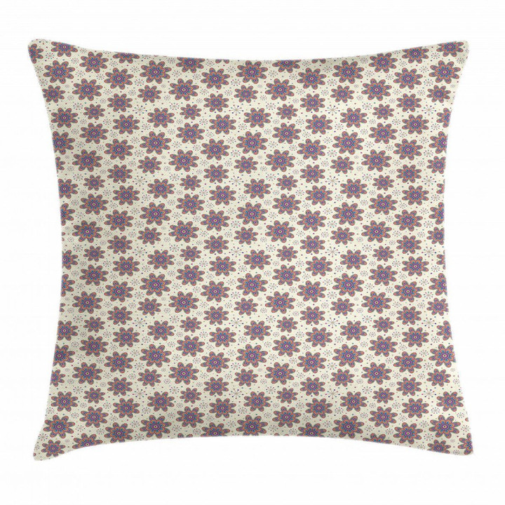 Bloom Dandelion And Dots Pattern Art Printed Cushion Cover