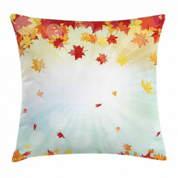 Fallen Maple Leaves Art Pattern Printed Cushion Cover
