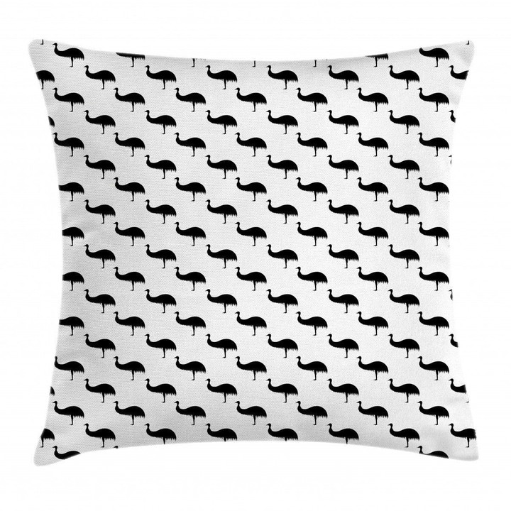Monotone Animal Silhouettes Art Pattern Printed Cushion Cover