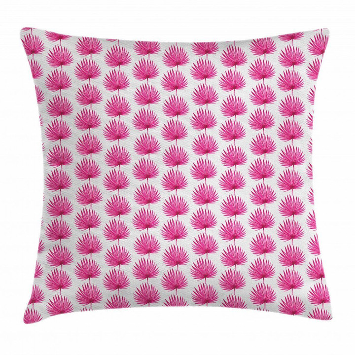 Pink Forest Leaves Printed Cushion Cover Home Decor