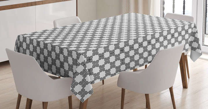 Curved Lines Mosaic Printed Tablecloth Home Decor