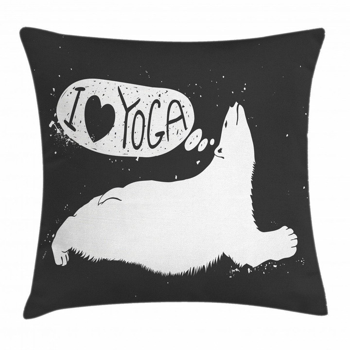 Polar Bear Grunge Yoga Pattern Printed Cushion Cover