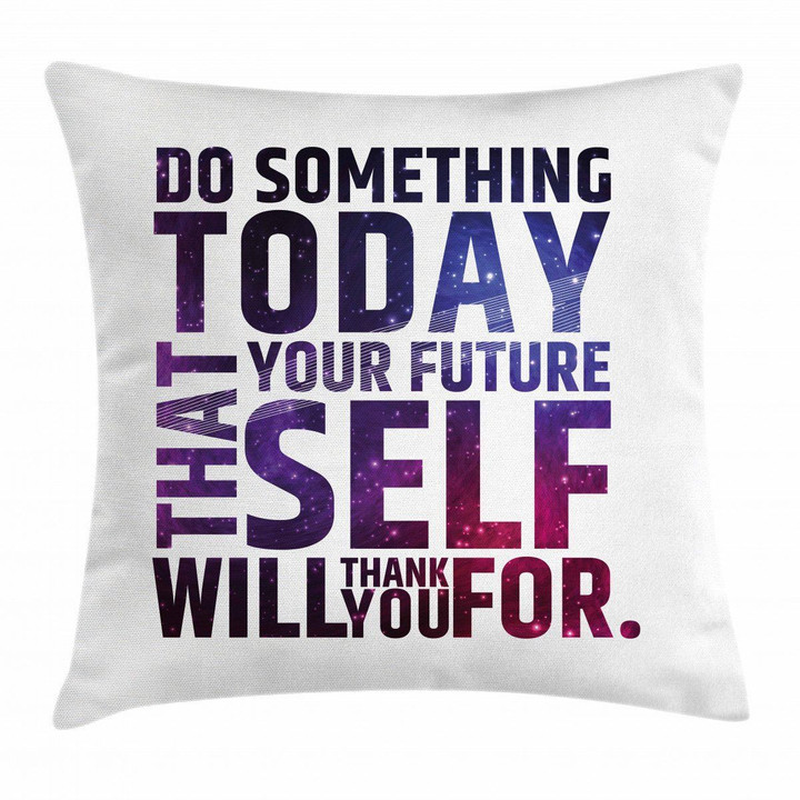 Self Will Words Art Printed Cushion Cover