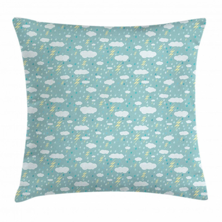 Bad Weather Thunderstorm Art Pattern Printed Cushion Cover