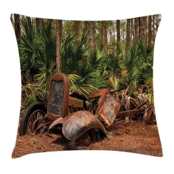 Tropical Forest Palms Art Printed Cushion Cover