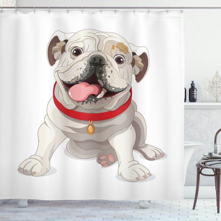Pure Breed Puppy Pattern Shower Curtain Home Decor