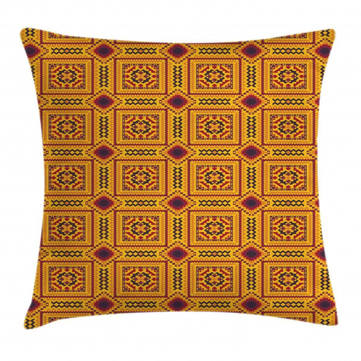 Aztec Layout Zigzags Printed Cushion Cover Home Decor