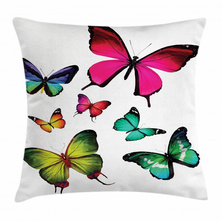 Summer Tropic Jungle Butterflies Art Pattern Printed Cushion Cover