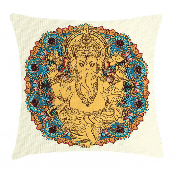 Vintage Style Elephant Art Printed Cushion Cover