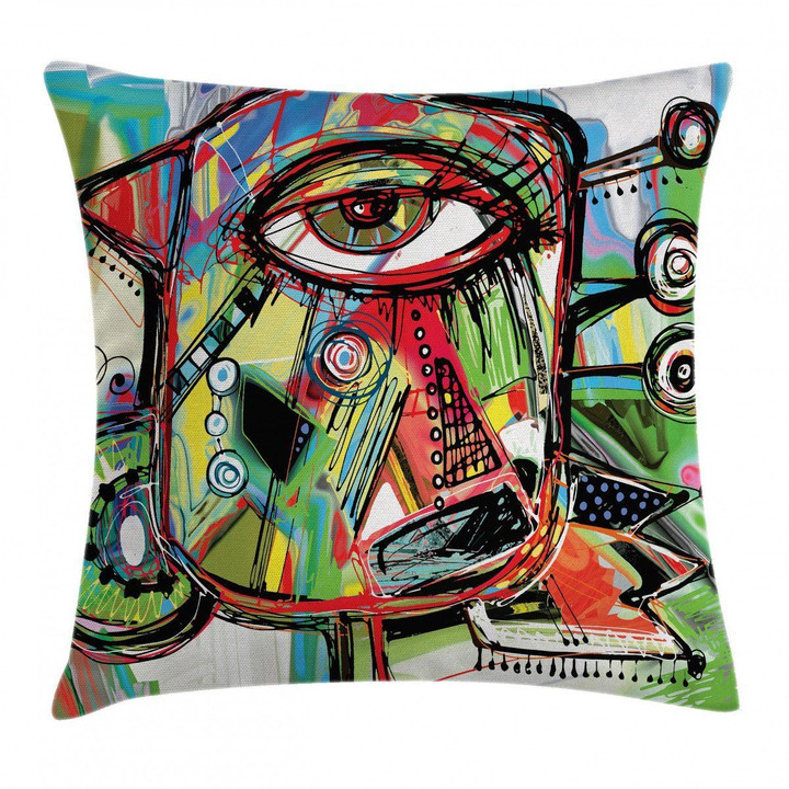Retro Doodle Birds Art Pattern Printed Cushion Cover