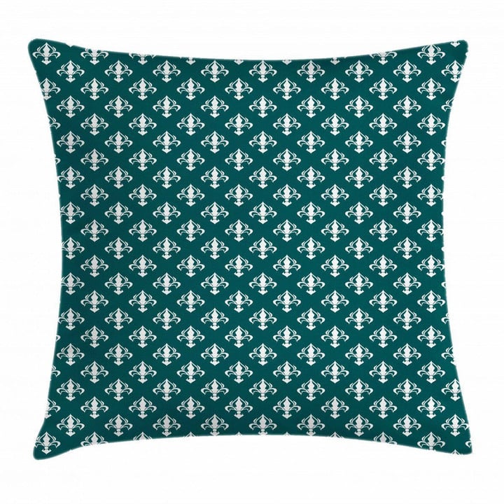 Royal Lily French In Green Pattern Cushion Cover