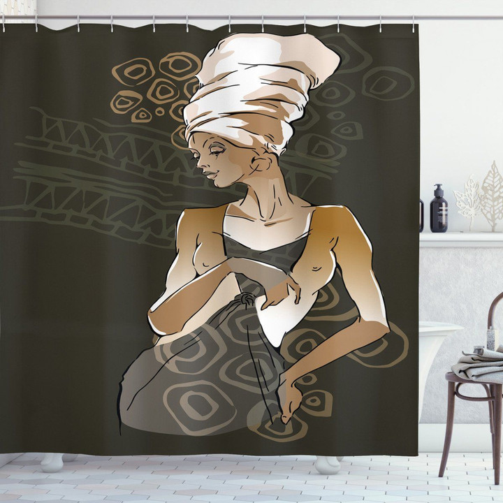 Doodles Special Woman Pattern Window Curtain Home Decor