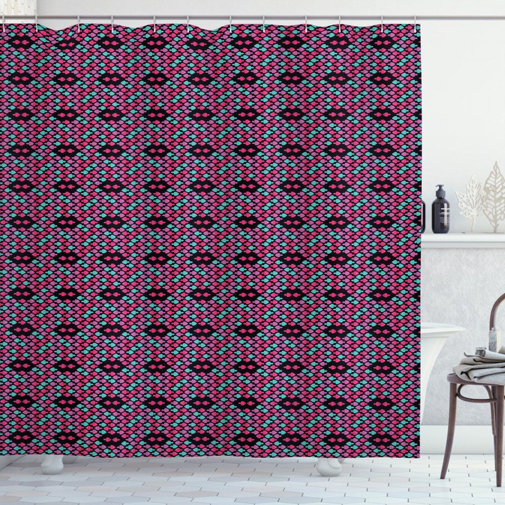 Subaquatic Silhouettes Dark Purple Pattern Shower Curtain Home Decor