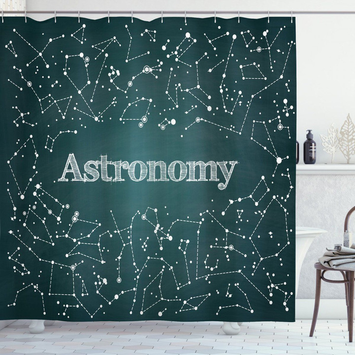 Astronomy School Printed Shower Curtain Home Decor