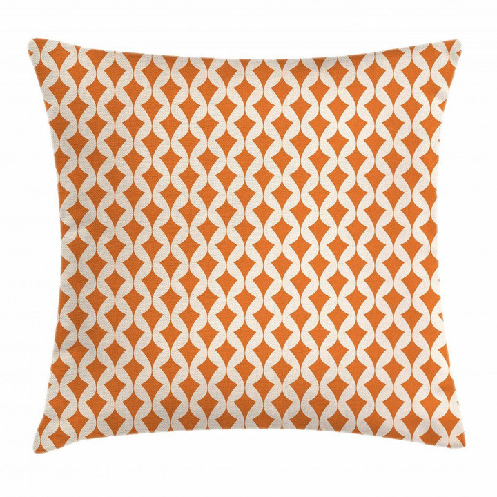 Abstract Ornament Orange Pattern Printed Cushion Cover