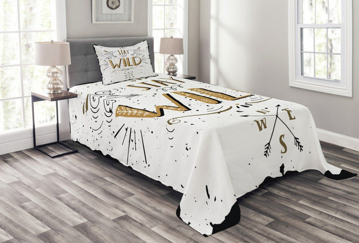 Stay Wild Hand Lettering 3D Printed Bedspread Set