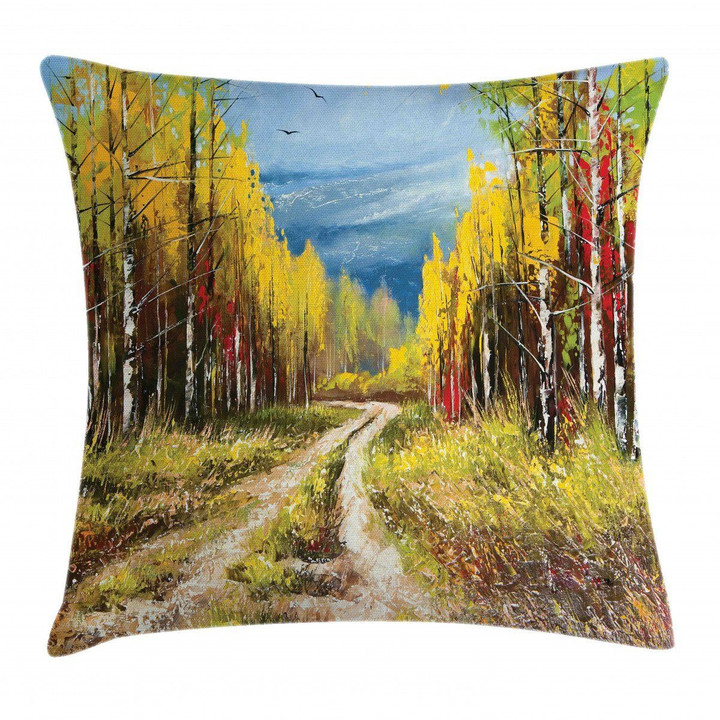 Nature Landscape Pathway Art Printed Cushion Cover