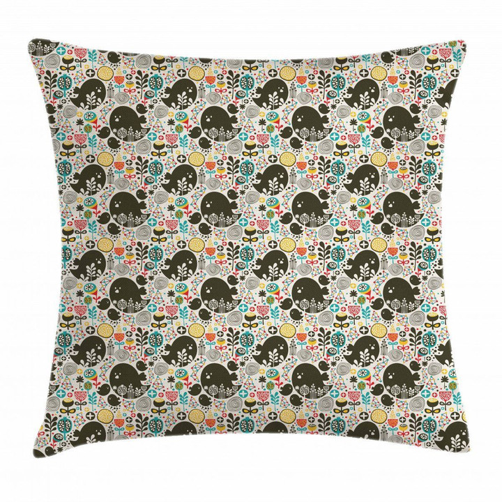 Birds Flowers Shapes Art Pattern Printed Cushion Cover