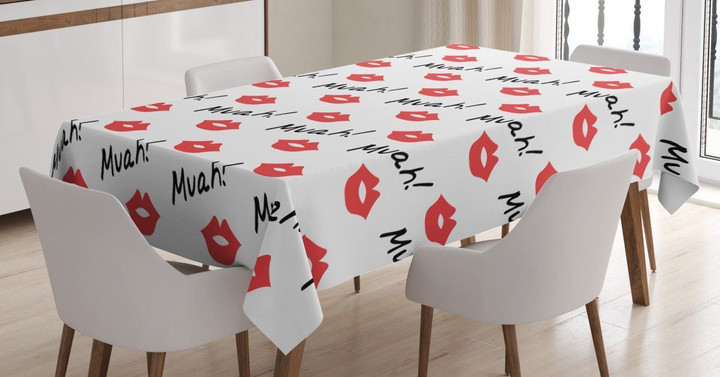 Red Woman Lips Romance Printed Tablecloth Home Decor