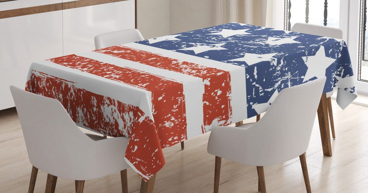 Flag With Grunge Effect Printed Tablecloth Home Decor