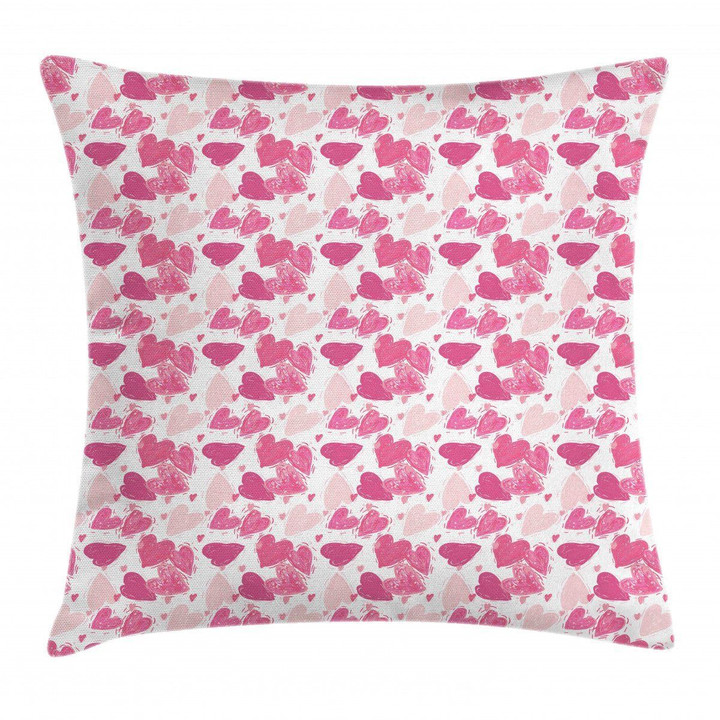 Hand Paint Hearts Art Pattern Printed Cushion Cover