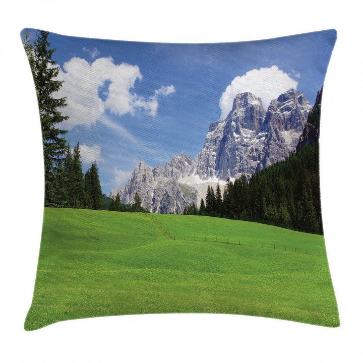 Rural Country Mountain Art Pattern Printed Cushion Cover