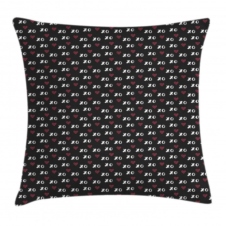 Xo Acronym And Striped Printed Cushion Cover Home Decor