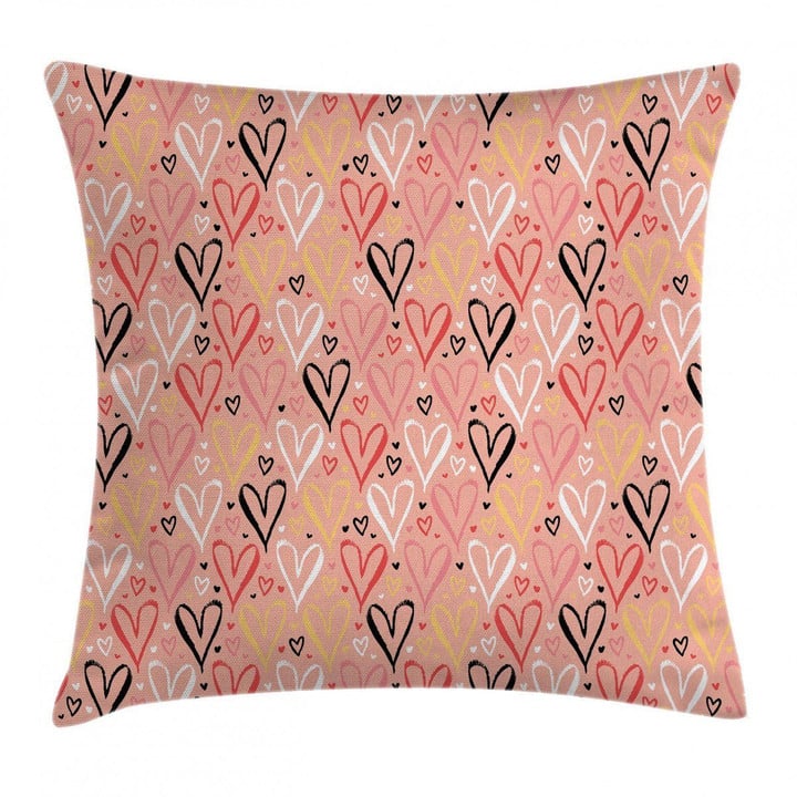 Heart Valentine's Love Art Pattern Printed Cushion Cover