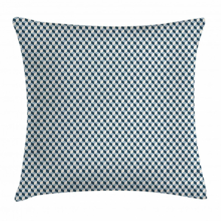 Stacked Cubes Art Pattern Printed Cushion Cover