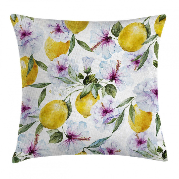 Flowers Harvest Aroma Lemon Art Printed Cushion Cover