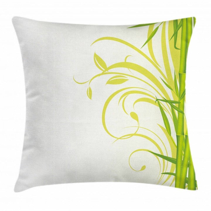 Feng Shui Garden In White Pattern Printed Cushion Cover