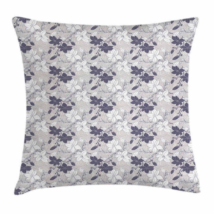 Blooming Magnolia Buds Art Pattern Printed Cushion Cover