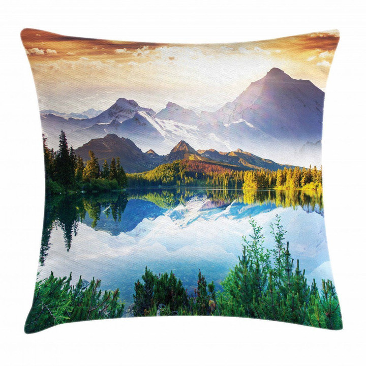Winter Mountains Morning Art Printed Cushion Cover