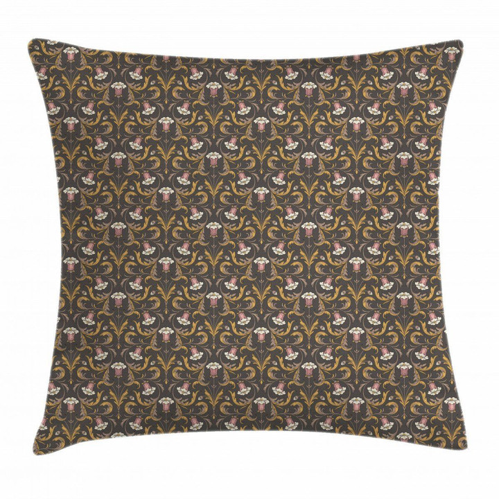 Victorian Style Bell Flowers Art Pattern Printed Cushion Cover