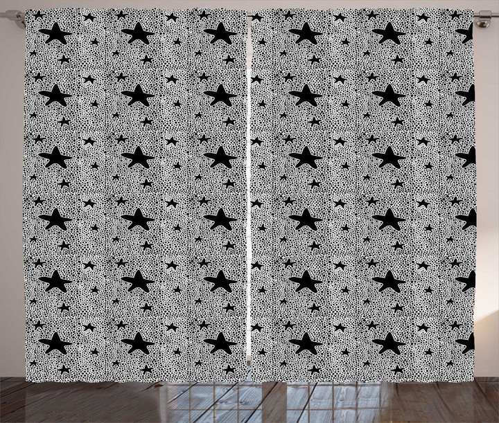Creative Modern Stars Dots Pattern Window Curtain Home Decor