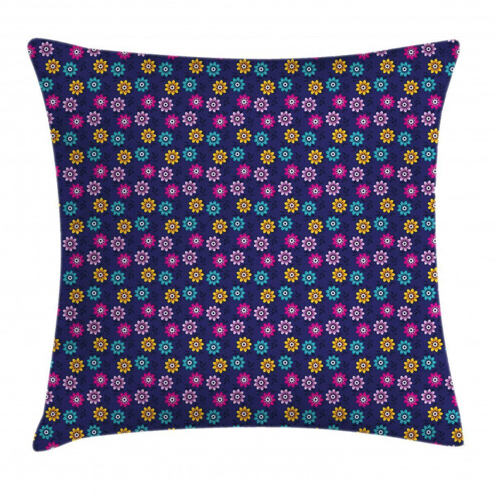 Colorful Flowers Love Art Pattern Printed Cushion Cover