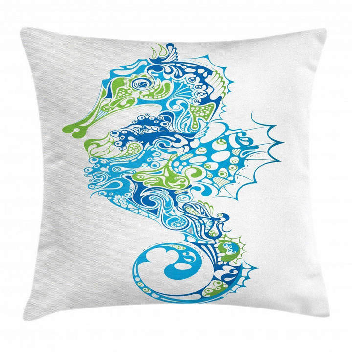Curvy And Wavy Forms Pattern Printed Cushion Cover