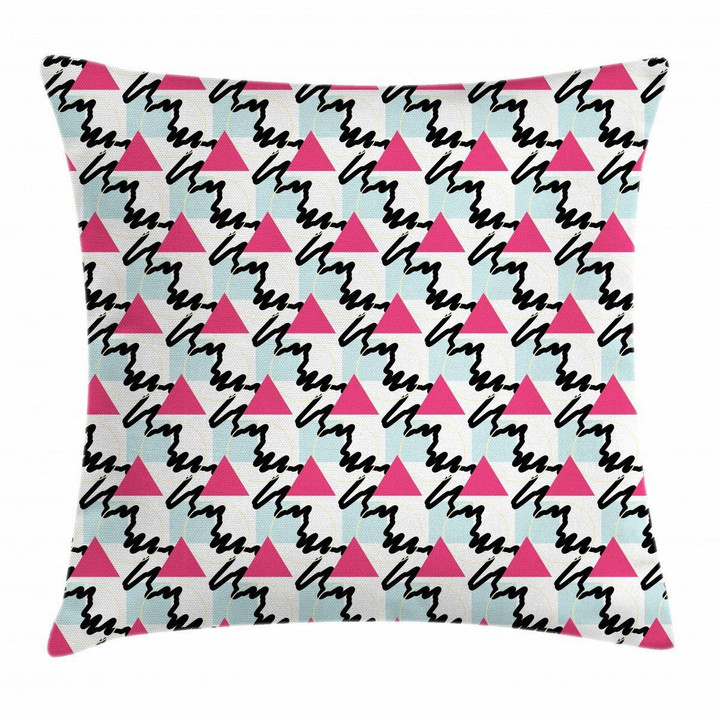 Shapes Scribble Lines Art Pattern Printed Cushion Cover
