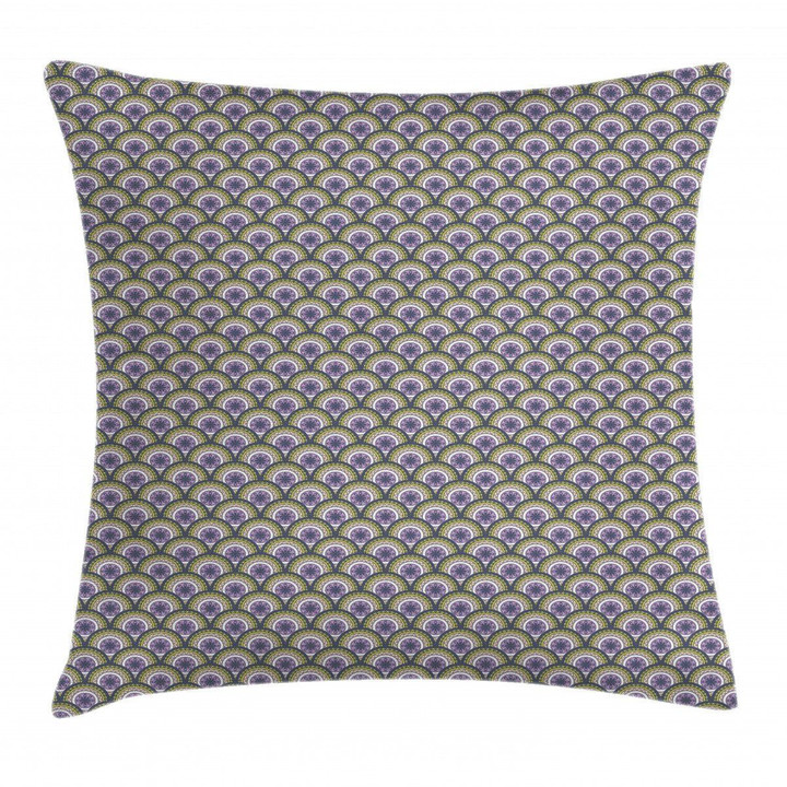 Geometrical Wavy Gray Art Pattern Printed Cushion Cover